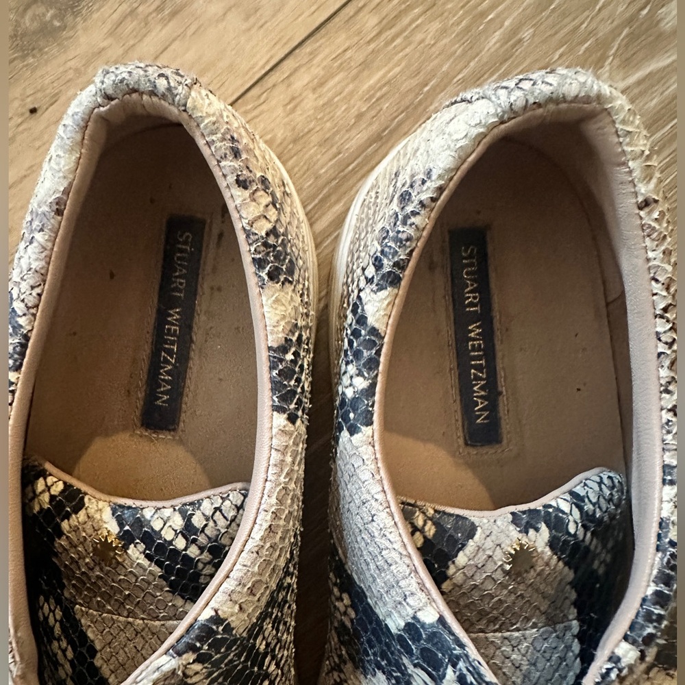 Stuart Weitzman Python & Pearl Embellished Sneake… - image 4